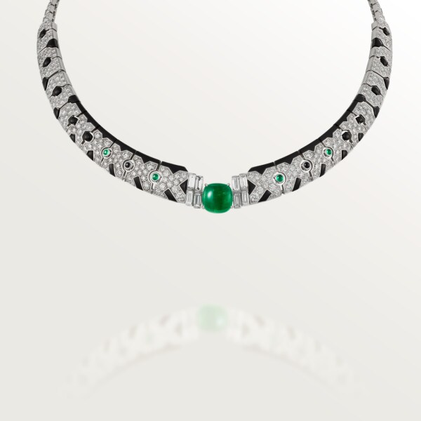 [Sur]naturel necklace White gold, emerald, onyx, diamonds